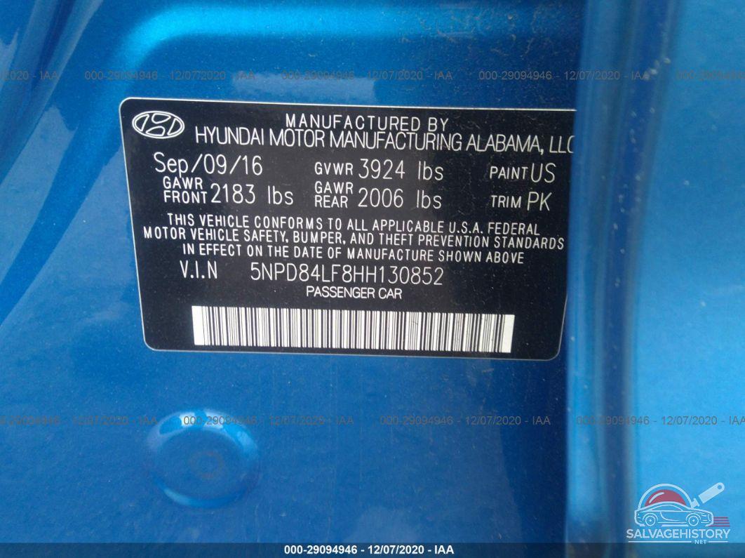 5NPD84LF8HH130852 2017 HYUNDAI ELANTRA photo no. 9
