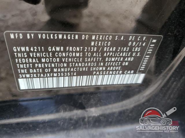 3VW2K7AJXFM353514 2015 VOLKSWAGEN JETTA photo no. 12