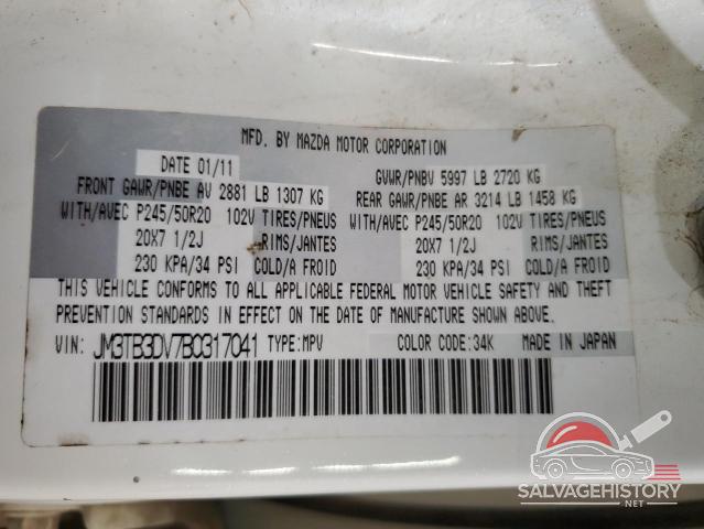 JM3TB3DV7B0317041 2011 MAZDA CX-9 photo no. 13