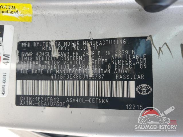 4T1BF3EK8BU165787 2011 TOYOTA CAMRY photo no. 12