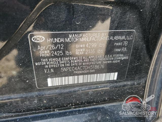 5NPEC4AC7DH518676 2013 HYUNDAI SONATA photo no. 12