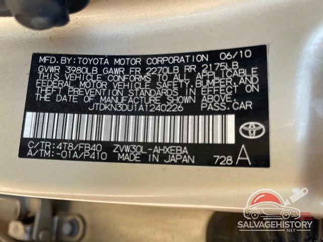 JTDKN3DU1A1240226 2010 TOYOTA PRIUS photo no. 10