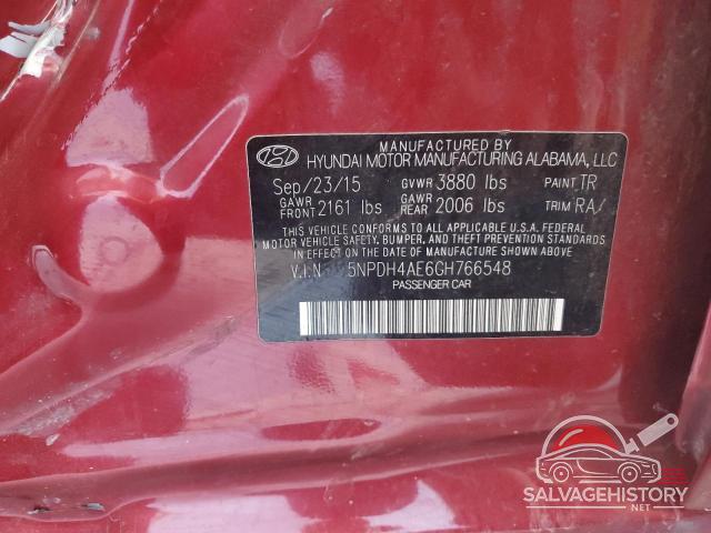 5NPDH4AE6GH766548 2016 HYUNDAI ELANTRA photo no. 12