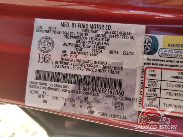 3FA6P0HD6ER161060 2014 FORD FUSION photo no. 13