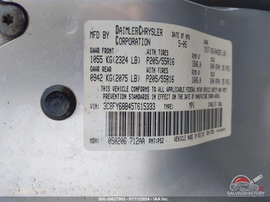 3C8FY68B45T615333 2005 CHRYSLER PT CRUISER photo no. 9