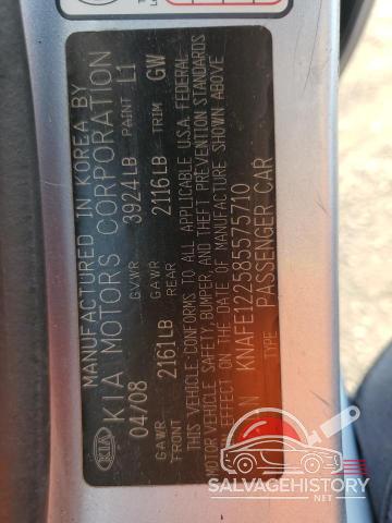 KNAFE122585575710 2008 KIA SPECTRA photo no. 12