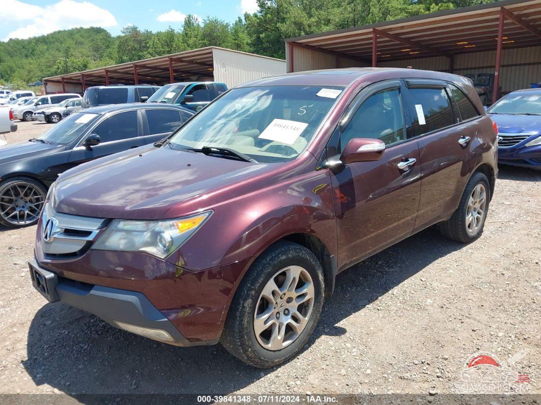 2HNYD28699H527260 2009 ACURA MDX photo no. 2