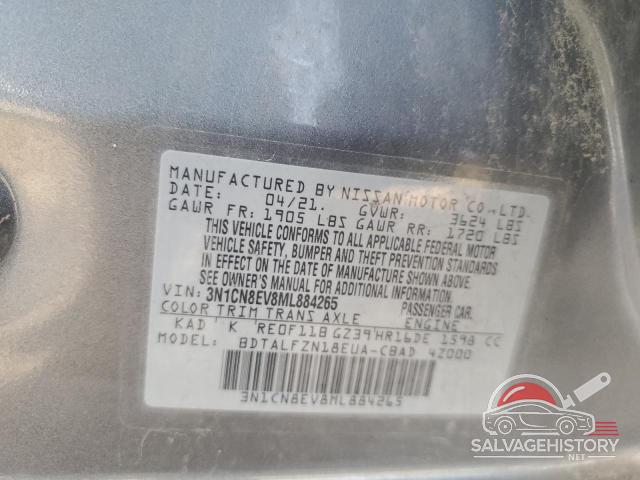 3N1CN8EV8ML884265 2021 NISSAN VERSA photo no. 12