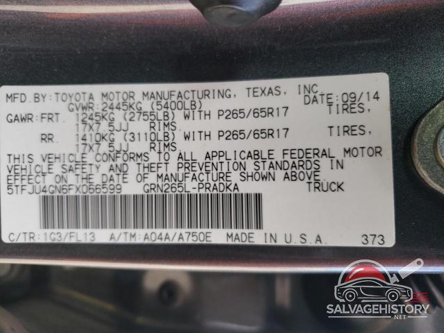 5TFJU4GN6FX066599 2015 TOYOTA TACOMA photo no. 12