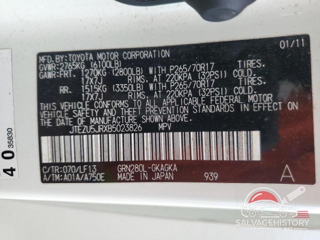 JTEZU5JRXB5023826 2011 TOYOTA 4RUNNER photo no. 14