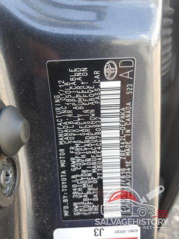 2T1BU4EE4CC780832 2012 TOYOTA COROLLA photo no. 12