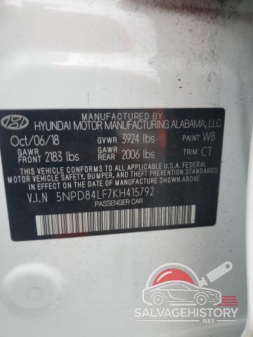 5NPD84LF7KH415792 2019 HYUNDAI ELANTRA photo no. 12