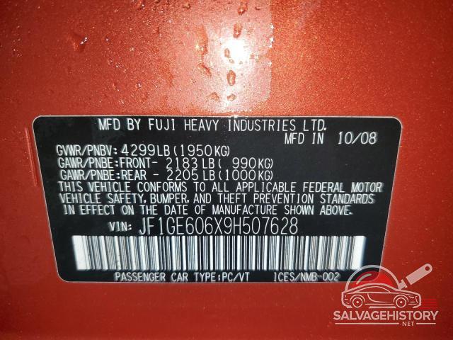 JF1GE606X9H507628 2009 SUBARU IMPREZA photo no. 12