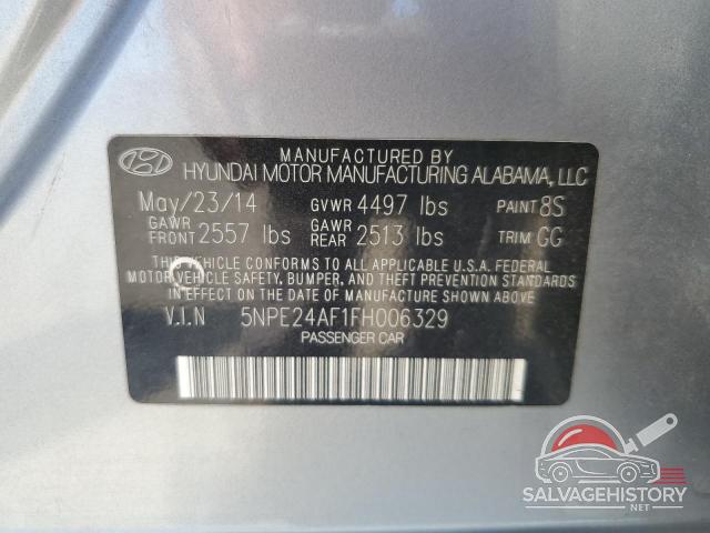 5NPE24AF1FH006329 2015 HYUNDAI SONATA photo no. 12