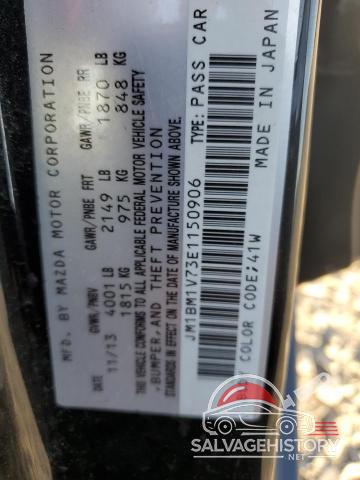 JM1BM1V73E1150906 2014 MAZDA 3 photo no. 12