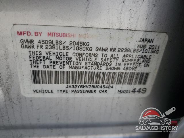 JA32Y6HV2BU045424 2011 MITSUBISHI LANCER photo no. 12