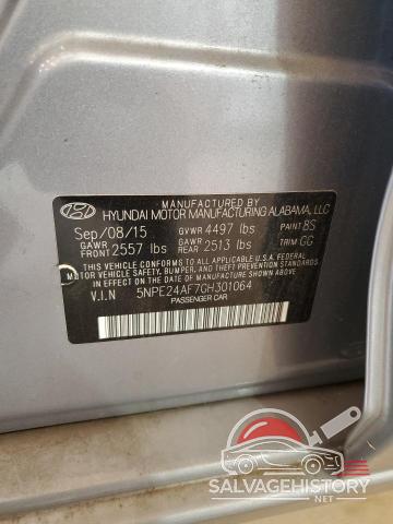 5NPE24AF7GH301064 2016 HYUNDAI SONATA photo no. 12