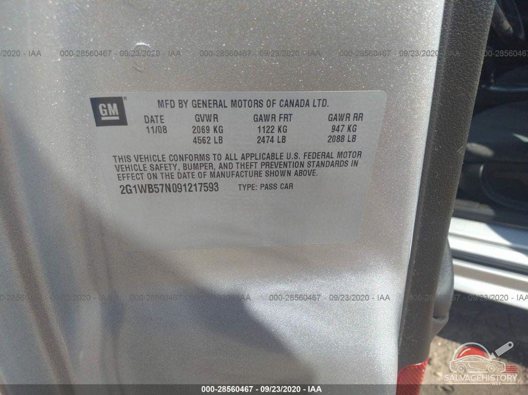2G1WB57N091217593 2009 CHEVROLET IMPALA photo no. 9