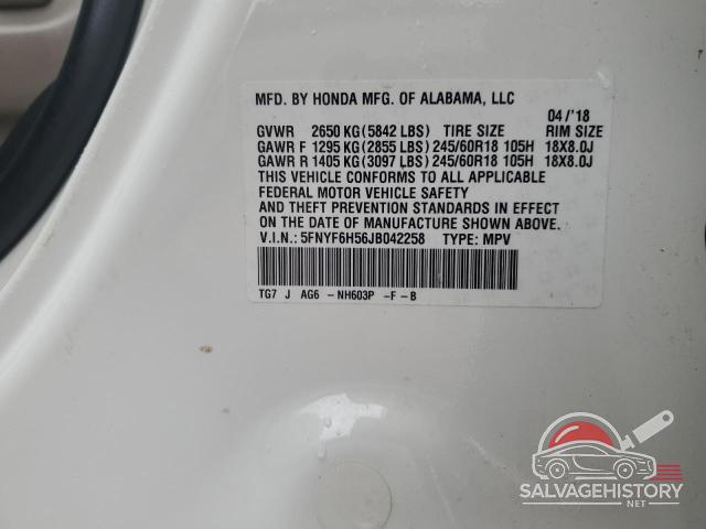 5FNYF6H56JB042258 2018 HONDA PILOT photo no. 13