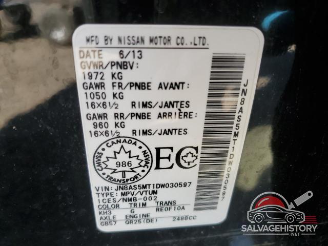 JN8AS5MT1DW030597 2013 NISSAN ROGUE photo no. 14