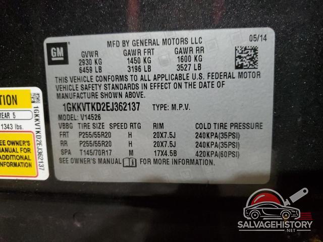 1GKKVTKD2EJ362137 2014 GMC ACADIA DEN photo no. 14