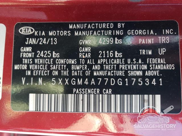 5XXGM4A77DG175341 2013 KIA OPTIMA photo no. 12