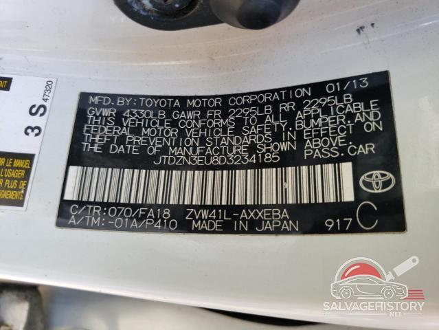 JTDZN3EU8D3234185 2013 TOYOTA PRIUS photo no. 12