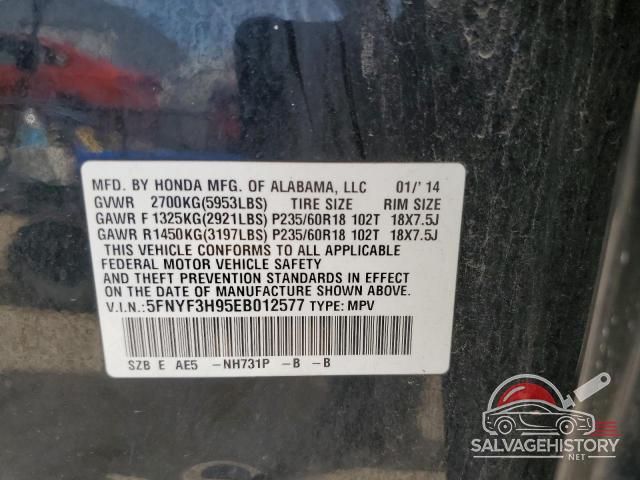5FNYF3H95EB012577 2014 HONDA PILOT photo no. 13