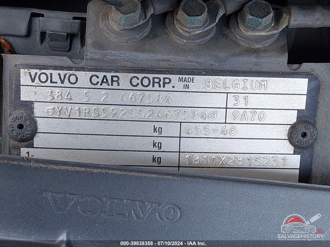 YV1RS592552467584 2005 VOLVO S60 photo no. 9