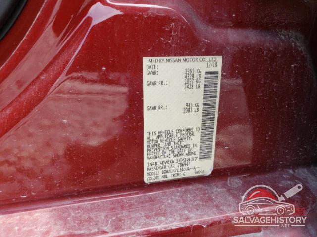 1N4BL4DV8KN309837 2019 NISSAN ALTIMA photo no. 12