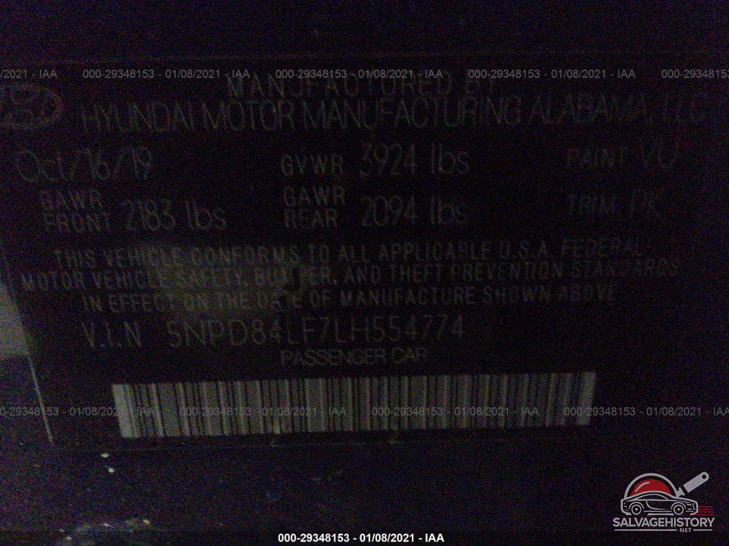 5NPD84LF7LH554774 2020 HYUNDAI ELANTRA photo no. 9