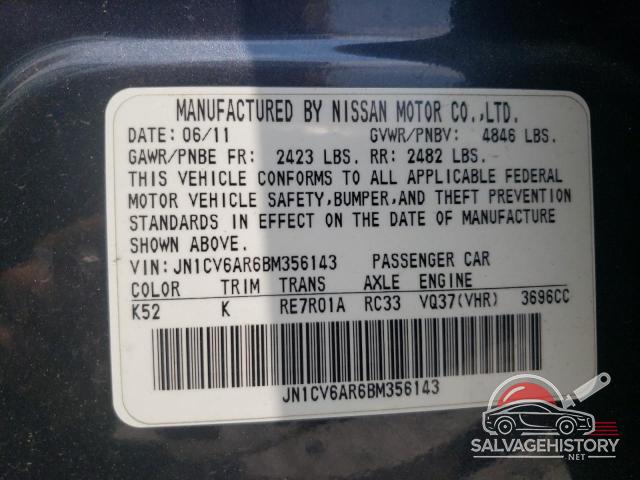 JN1CV6AR6BM356143 2011 INFINITI G37 photo no. 12