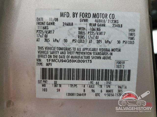 1FMCU94G59KB09175 2009 FORD ESCAPE photo no. 13