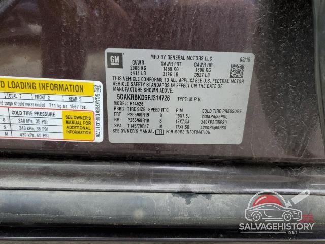 5GAKRBKD5FJ314726 2015 BUICK ENCLAVE photo no. 12