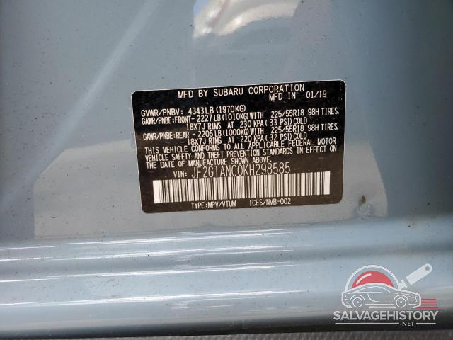 JF2GTANC0KH298585 2019 SUBARU CROSSTREK photo no. 12