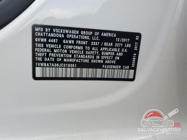1VWBA7A36JC019351 2018 VOLKSWAGEN PASSAT photo no. 12
