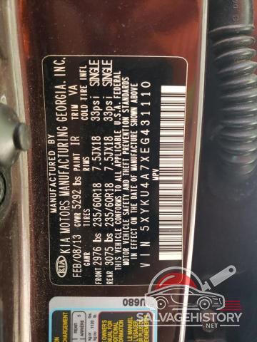 5XYKU4A7XEG431110 2014 KIA SORENTO photo no. 13