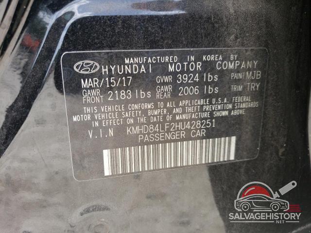 KMHD84LF2HU428251 2017 HYUNDAI ELANTRA photo no. 13
