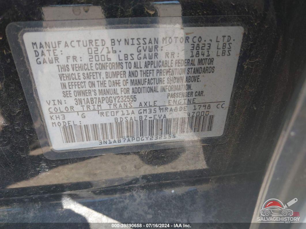 3N1AB7AP0GY232555 2016 NISSAN SENTRA photo no. 9
