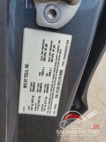 5YJ3E1EB1LF619999 2020 TESLA MODEL 3 photo no. 12