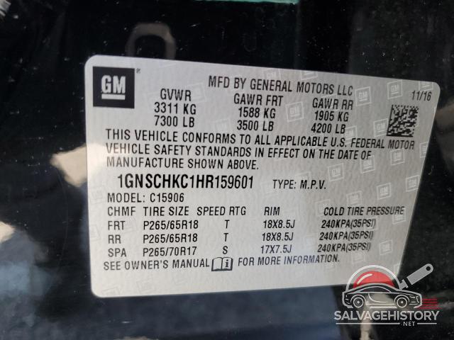 1GNSCHKC1HR159601 2017 CHEVROLET SUBURBAN photo no. 13