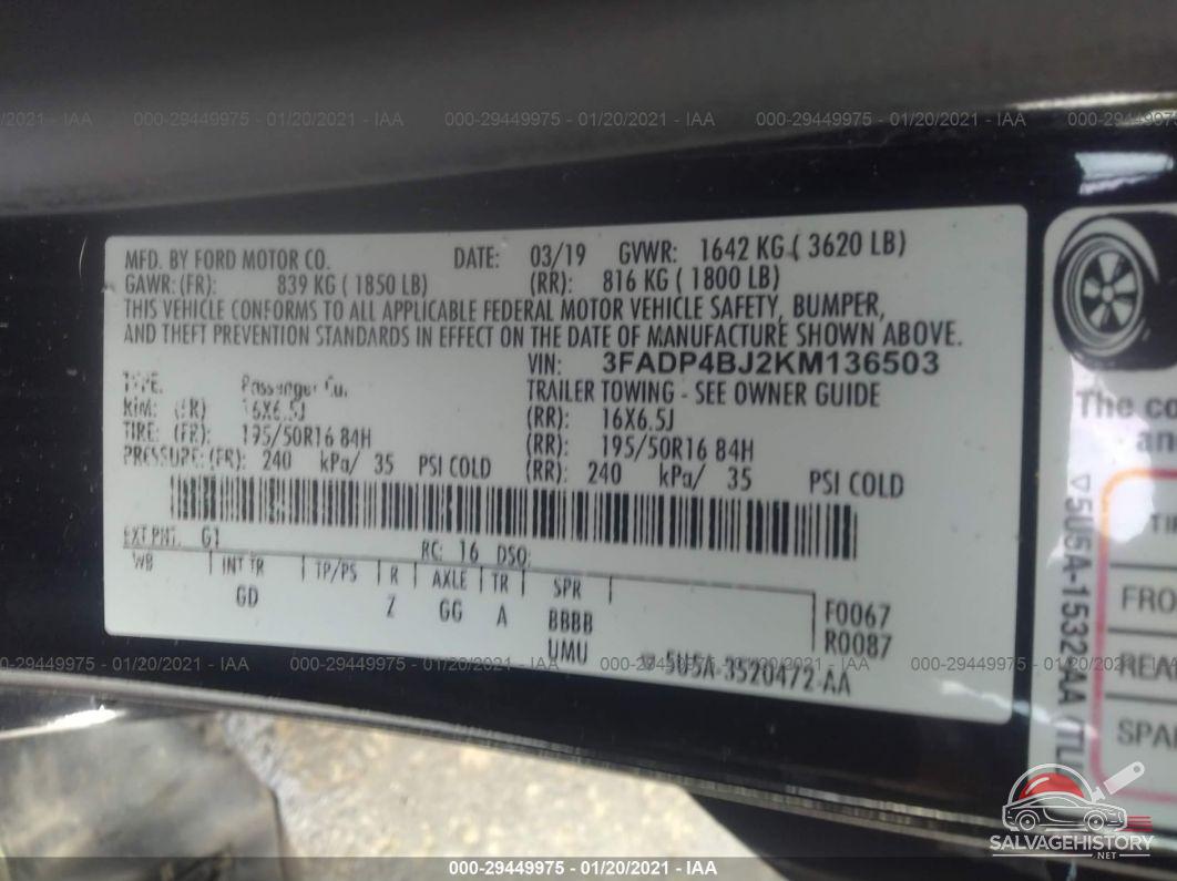3FADP4BJ2KM136503 2019 FORD FIESTA photo no. 9
