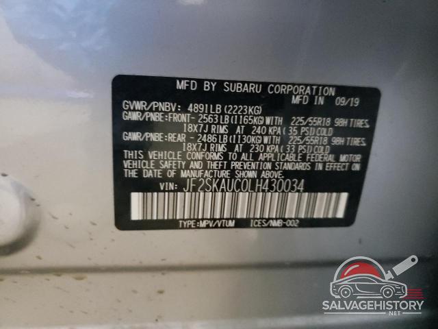 JF2SKAUC0LH430034 2020 SUBARU FORESTER photo no. 14