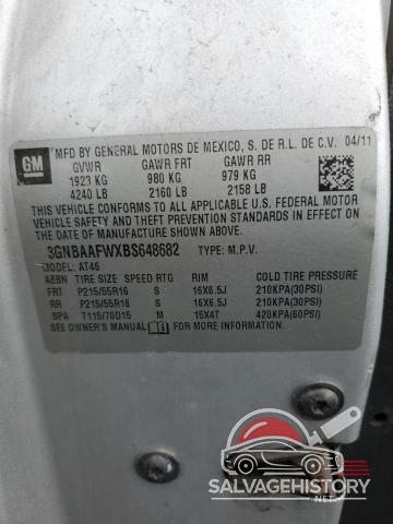 3GNBAAFWXBS648682 2011 CHEVROLET HHR photo no. 12