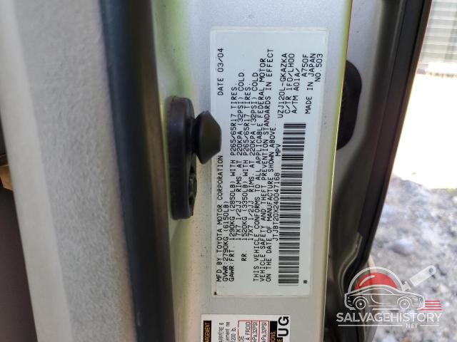 JTJBT20X240047168 2004 LEXUS GX photo no. 13