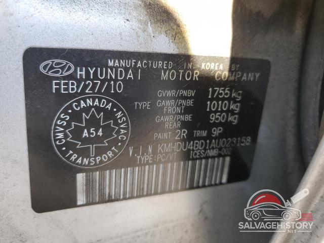 KMHDU4BD1AU023158 2010 HYUNDAI ELANTRA photo no. 12