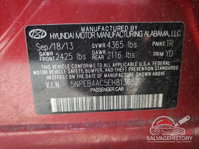 5NPEB4AC5EH813652 2014 HYUNDAI SONATA photo no. 12