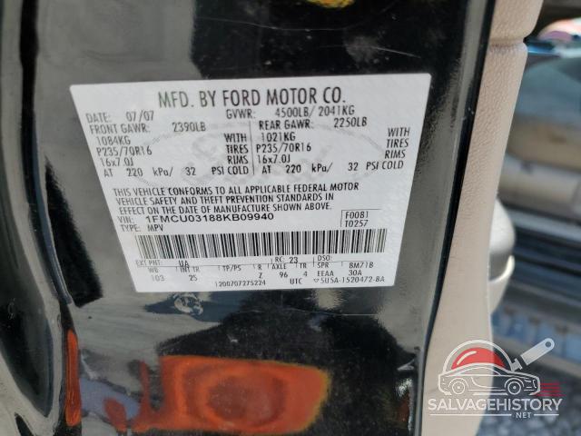 1FMCU03188KB09940 2008 FORD ESCAPE photo no. 12