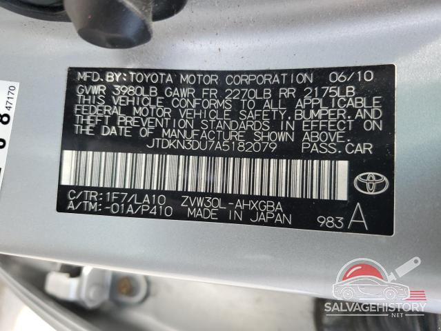 JTDKN3DU7A5182079 2010 TOYOTA PRIUS photo no. 12