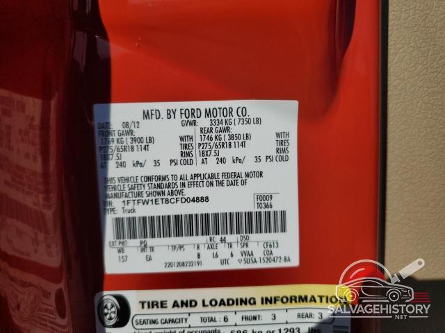 1FTFW1ET8CFD04888 2012 FORD F-150 photo no. 12